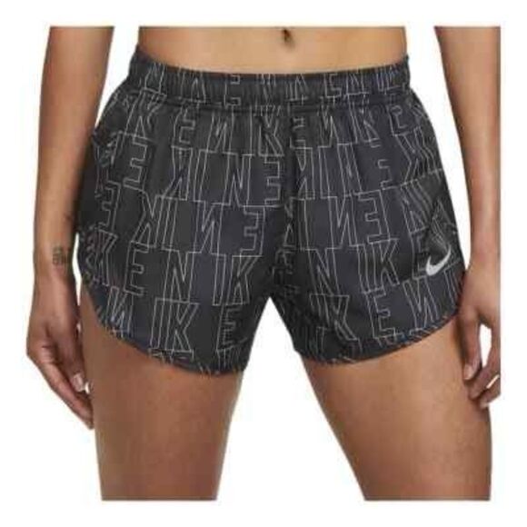 NIKE Women’s Black Run Division Tempo Reflective Dri-FIT Running Shorts Size Lar - Picture 1 of 8